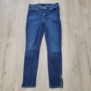 Hudson Jeans Natalie Midrise Super Skinny Ankle Blue Denim Jeans Size: 27